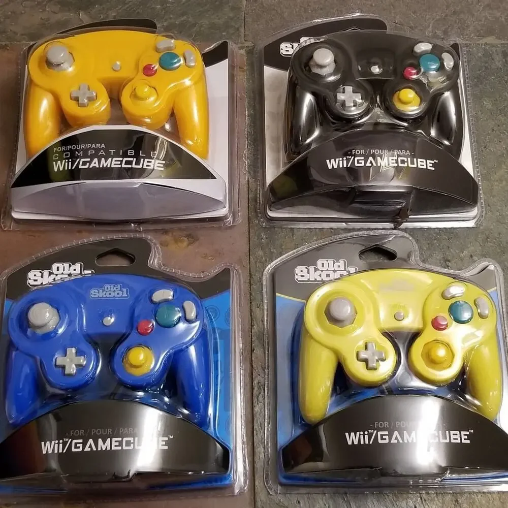 4 Gamecube Controllers - 4 Colors Bundle (NEW) Blue Yellow Orange Black Nintendo